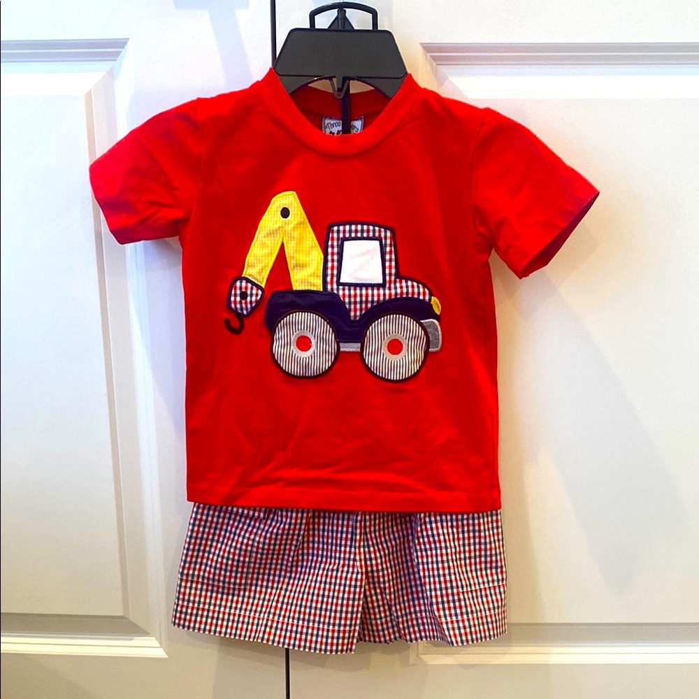 Spring Summer Construction Shirt/Short Set